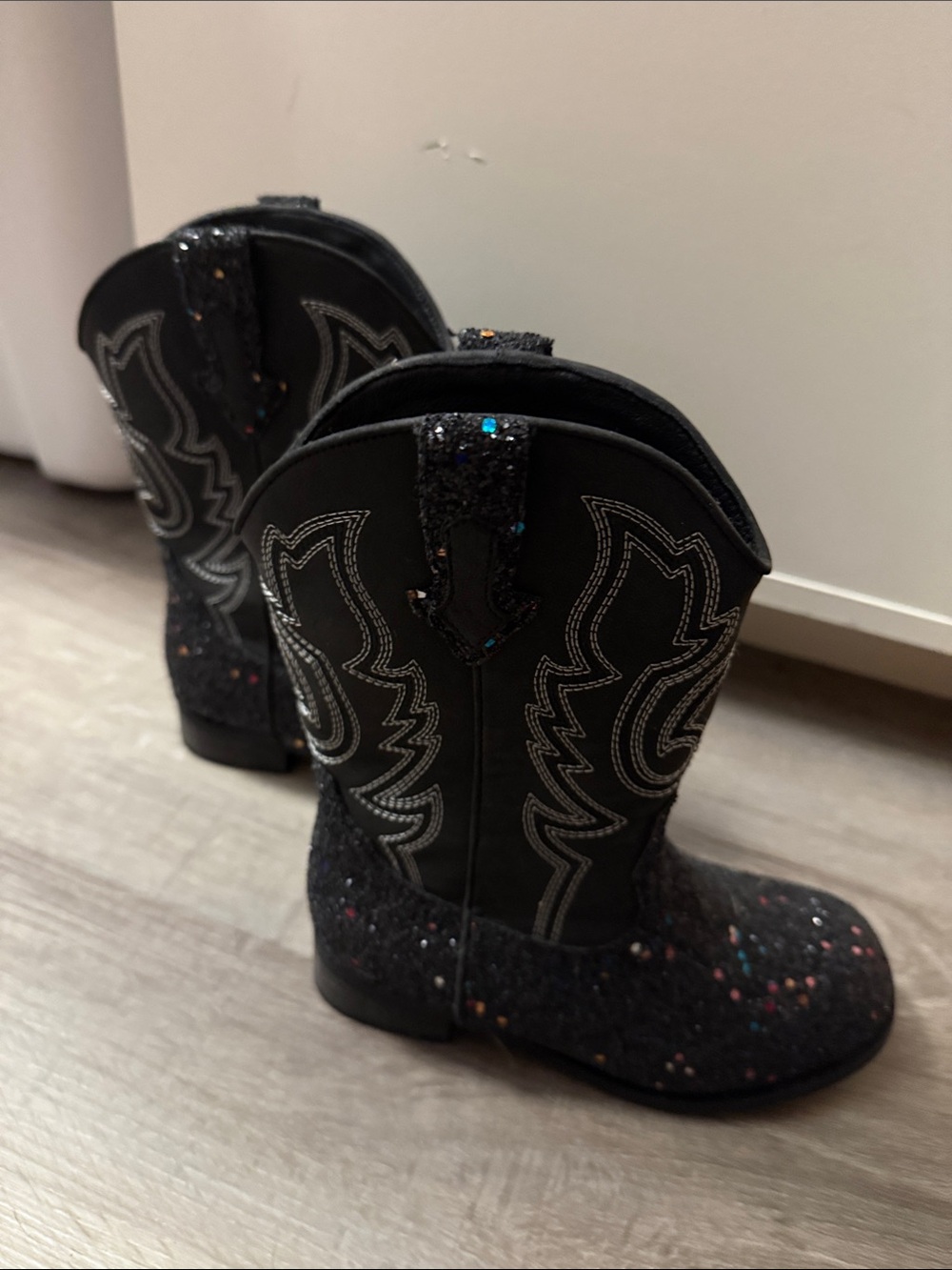 Black Glitter Cowboy Boots